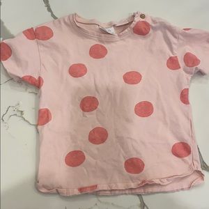 Zara pink polka dot tshirt